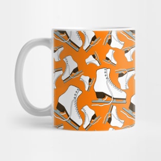 Figure Skates on Orange Background Design Mug